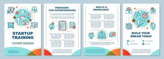 Startup training brochure template layout. Businessman coaching. Flyer, booklet, leaflet print design with linear illustrations. Vector page layouts for magazines, annual reports, advertising posters