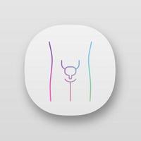 Healthy urinary bladder app icon. Human organ in good health. People wellness. Functioning urinary system. UI UX user interface. Web or mobile applications. Vector isolated illustrations