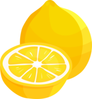 Yellow lemon with half. png