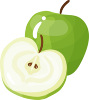 Green apple and a half. png