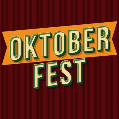 Oktoberfest vintage 3d vector lettering. Retro bold font. Pop art stylized text. Old school style letters. 90s, 80s festive poster, banner typography. Burgundy halftone striped color background