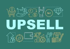 Upsell word concepts banner. Increasing cost of order. Presentation, website. Offer to buy more expensive product. Isolated lettering typography idea with linear icons. Vector outline illustration