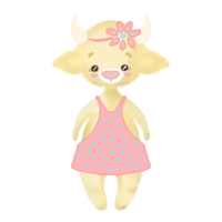 Cow in cartoon style png