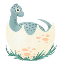 illustrazione di dinosauro bambino in stile cartone animato
