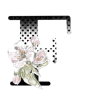 illustration de lettres décorées d'un bouquet de pivoines png