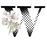 illustration de lettres décorées d'un bouquet de pivoines png