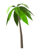 Palmera y coco de polígono bajo 3ds png