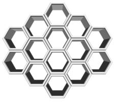 El bloque hexagonal 3ds se alinea con muchas formas, un bloque en blanco para agregar su texto o redacción png