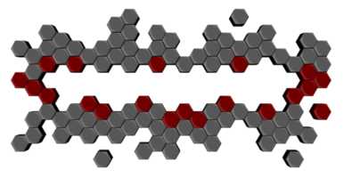 El bloque hexagonal 3ds se alinea con muchas formas, un bloque en blanco para agregar su texto o redacción png