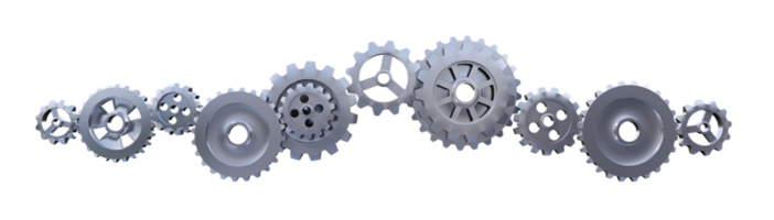 a 3d rendered image of machine gears png