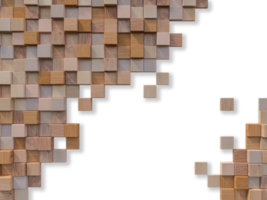 Image de rendu 3D d'un mur en bois cubique png