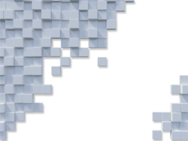 Image de rendu 3D de cube blanc sur le mur png