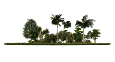 Imagen de renderizado 3ds de árboles de renderizado 3d en campo de pastos png