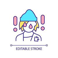 Infectious diseases among homeless people RGB color icon. Communicable infections spreading. Isolated vector illustration. Simple filled line drawing. Editable stroke