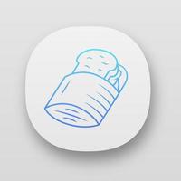 Reusable sandwich bag app icon. Zero waste recyclable paper lunch bag for hamburgers. Eco-friendly snack container. UIUX user interface. Web or mobile applications. Vector isolated illustrations