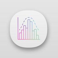 Histogram app icon. Diagram. Business trade info. Financial analytics. Statistics data. Report in visible form. UI UX user interface. Web or mobile applications. Vector isolated illustrations
