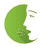 Allergy symptom flat design long shadow glyph icon. Allergic disease. Hay fever. Asthma, rhinitis, sneezing. Hypersensitivity of immune system. Allergen influence. Vector silhouette illustration