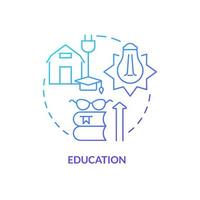 Education blue gradient concept icon. Rural electrification economic benefits abstract idea thin line illustration. Isolated outline drawing vector