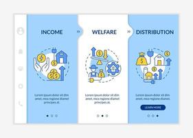 Impact of rural electrification blue and white onboarding template. Responsive mobile website with linear concept icons. Web page walkthrough 3 step screens vector