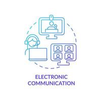 Electronic communication blue gradient concept icon. Transmitting information digitally abstract idea thin line illustration. Business conversation. Isolated outline drawing vector