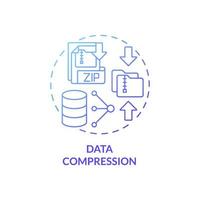 Data compression blue gradient concept icon. File info extension. Programming abstract idea thin line illustration. Isolated outline drawing vector