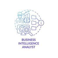 Business intelligence analyst blue gradient concept icon. System engineer. Coding abstract idea thin line illustration. Isolated outline drawing vector