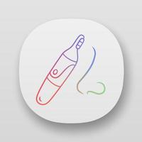 Nose hair trimmer app icon. Hair removing hygienic procedure. Beauty device for home use. Beauty electric instrument. UI UX user interface. Web or mobile applications. Vector isolated illustrations