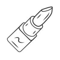 tubo de lápiz labial, icono lineal de brillo de labios. ilustración de línea delgada de producto de salón de belleza. símbolo de contorno dibujo de contorno aislado de vector de objeto de moda femenina. trazo editable. atributo de elegancia femenina