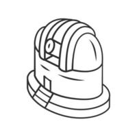 icono lineal del observatorio. observaciones astronómicas. Estudios climatológicos astronómicos. análisis del cielo estrellado. ilustración de línea delgada. símbolo de contorno dibujo de contorno aislado vectorial. trazo editable vector