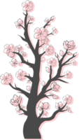 blommig blomma och blad handritad, abstrakt botanisk illustration png