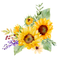 watercolor sunflower bouquet png
