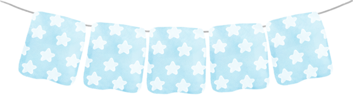 cute pastel flag watercolor party garland star banner png