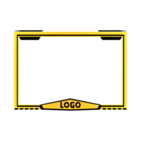 Gaming overlay for live streamers vector design. Gaming frame overlay design with metallic yellow and black color shade. Stylish overlay for live streamers vector illustration. png