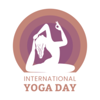illustrazione vettoriale felice giornata yoga con effetto testo nero, nero, donna che fa yoga, signora, donna, posizione yoga, speciale giornata internazionale dello yoga, sfumatura viola, effetto testo.