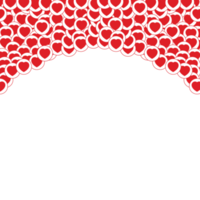 Social media beautiful frame design with red love shape. Social media frame element. Frame design with cute love shapes for social media posts. png