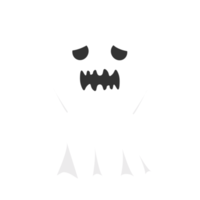 Dia das Bruxas assustador desenho de fantasma branco em um fundo preto. fantasma com design de forma abstrata. ilustração em vetor elemento festa fantasma branco de halloween. vetor fantasma com uma cara assustadora. png