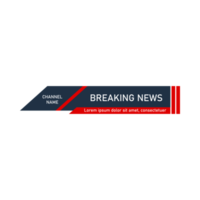 News lower third stylish design for television channels. The rectangular and round shape news channel vector design. The metallic color black and Red shade lower third for a news channel. png