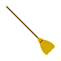 Halloween broomstick design vector illustration. Witch broom design with yellow and wood color shade. Halloween party elements design with a broomstick. png