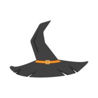 Halloween witch hat vector illustration on a white background. Halloween spooky witch hat design with a golden belt. Vector design for Halloween event with a witch hat. png