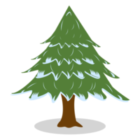 sapin de noël décoré de neige. arbre de symbole traditionnel de noël avec de la neige. conception simple d'arbre de noël. joyeux noël et une conception d'arbre simple bonne année avec de la neige. png