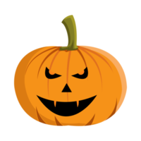 Pumpkin lantern design with sharp teeth on a white background for Halloween. Pumpkin lantern design for Halloween event with orange and green color. Costume element design with pumpkin.