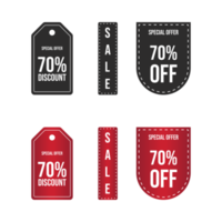 insigne de vente noir et rouge. collection d'autocollants à prix réduits. super offre une étiquette de réduction de 50% avec une couleur noire et rouge. vecteur de coupon de réduction super vente. offrir une collection de badges. ensemble d'insignes de méga vente. png