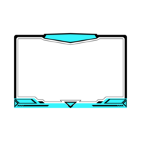 Gaming overlay for live streamers vector design element. Gaming frame overlay design with light blue and black color shade. Stylish overlay for live streamers vector illustration. png