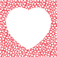 Social media beautiful frame design with red love shape. Social media frame element with big love space. Frame design with cute love shapes for social media posts. png