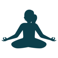 Yoga day vector design collection. Women doing yoga position vector collection. Dark blue color yoga position design  with multiple shape. png