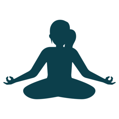 Contour of woman in yoga pose on the colour background. Vector