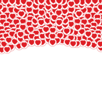 Social media beautiful frame design with red love shape. Social media frame element. Frame design with cute love shapes for social media posts. png