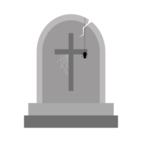 vector de tumba de piedra aterradora de Halloween con una araña. diseño de ilustración de halloween con la tumba de piedra y el signo cristiano. viejo diseño de tumba aterradora con telaraña.