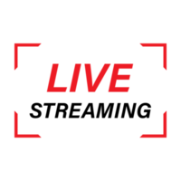 Live streaming icon design for the broadcast system. Live streaming icon with red and white metallic color. Live streaming vector design with font effect. Red and white gradient color design. png