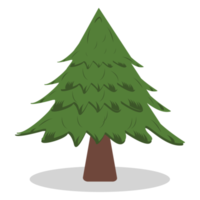 diseño de árbol de navidad simple. feliz navidad y feliz año nuevo diseño de árbol simple. elementos de árbol de navidad sin decorar. árbol de símbolo tradicional de Navidad con nieve. png